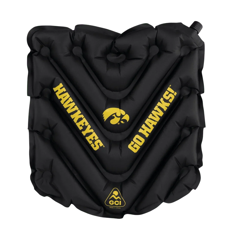 Secure-Hook College V Seat Inflatable Stadium Cushion - Iowa Hawkeyes - Choice 157 - Ergonomic Portable Stadium Seat for Sports Events - Default Title