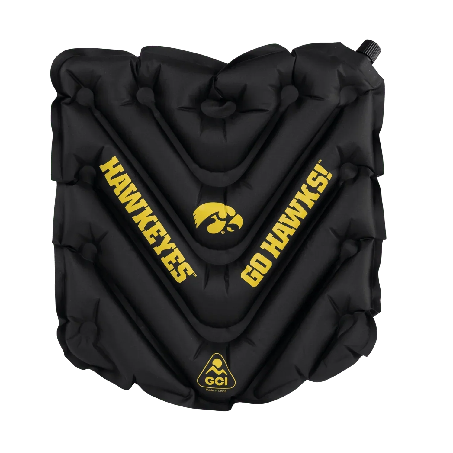 Secure-Hook College V Seat Inflatable Stadium Cushion - Iowa Hawkeyes - Choice 157 - Ergonomic Portable Stadium Seat for Sports Events - Default Title