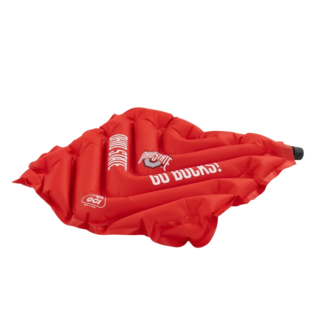 Ergonomic Back-Support College V Seat Inflatable Stadium Cushion - Ohio State Buckeyes - Choice 778 - Lightweight Folding Bleacher Chair with Cushioning Detail