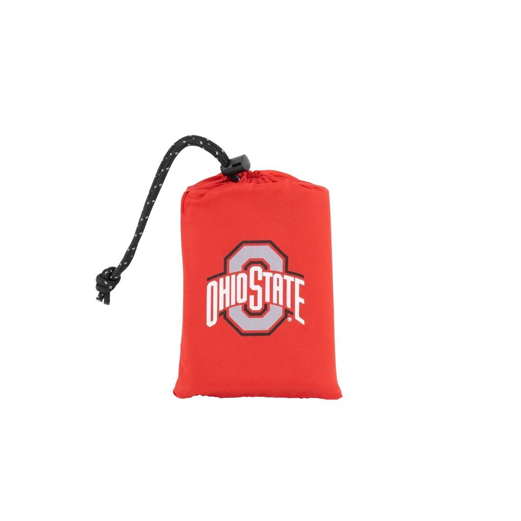Ergonomic Back-Support College V Seat Inflatable Stadium Cushion - Ohio State Buckeyes - Choice 778 - Lightweight Folding Bleacher Chair with Cushioning Detail