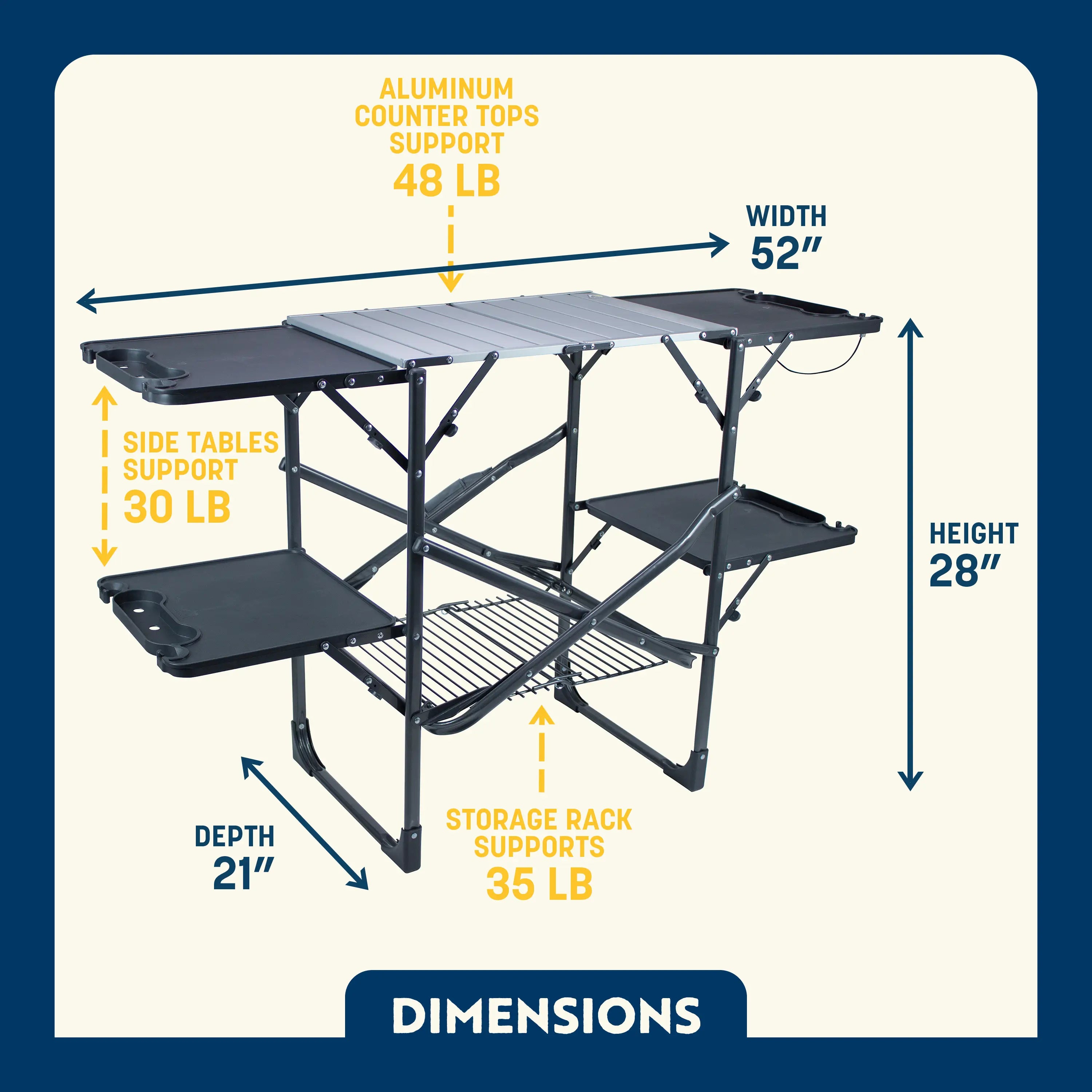 Heat-Resistant Tool Slim-Fold Cook Station - Choice 575 - Portable Compact BBQ Grilling Tool Set Detail