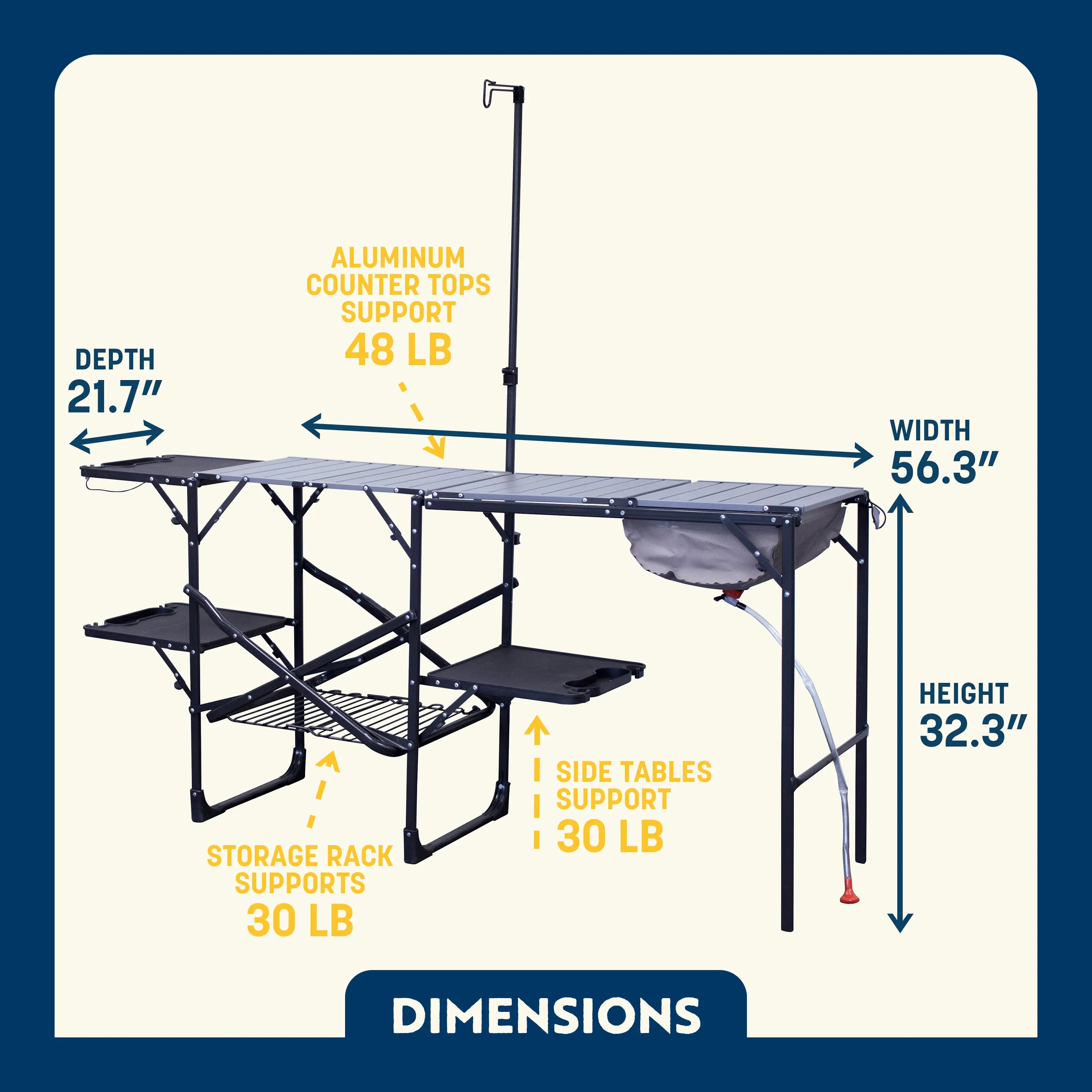 Portable Culinary Master Cook Station - Choice 171 - Multi-Purpose Outdoor Culinary Cooking Set Detail