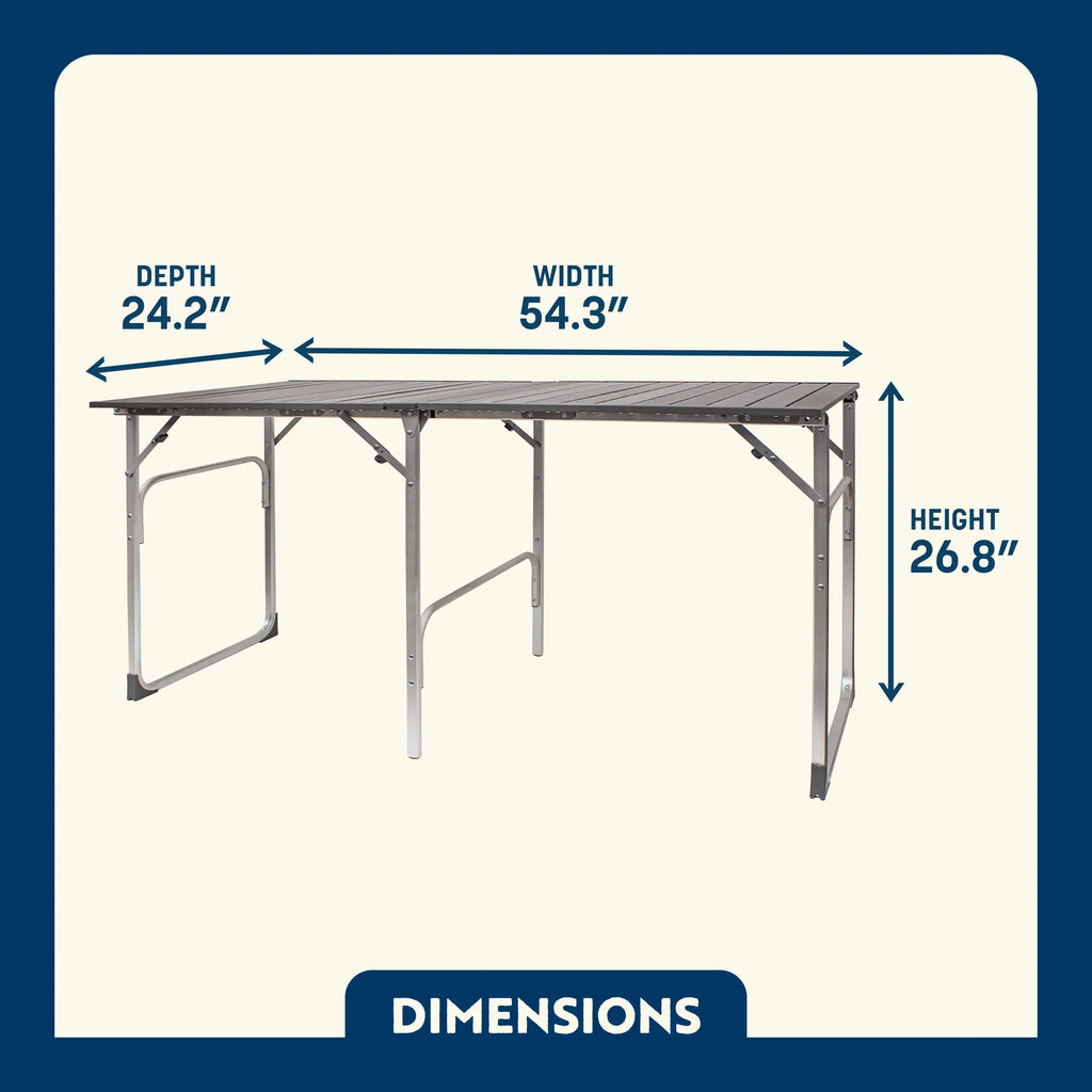Portable Staging Slim-Fold Table - Choice 196 - Master Outdoor Kitchen Station for Tailgating & BBQ Detail