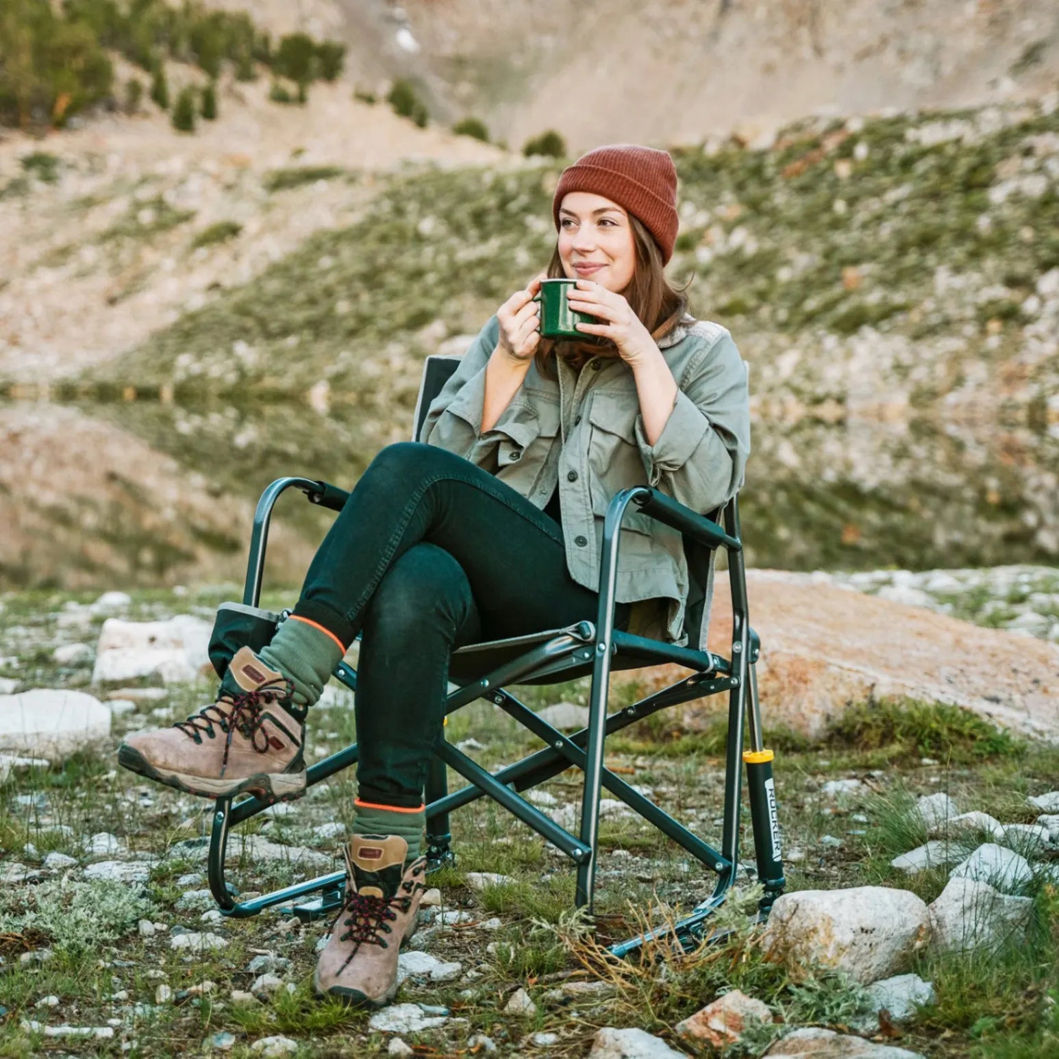 Patented Spring-Action Freestyle Rocker - Choice 711 - Freestyle Rocker Portable Outdoor Folding Chair Detail