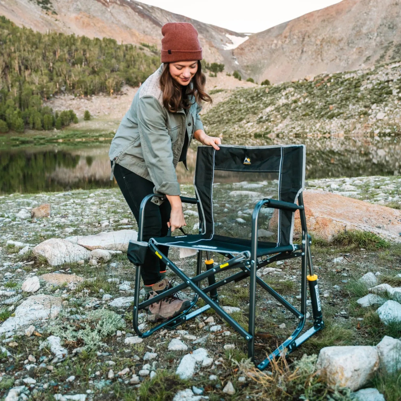 Patented Spring-Action Freestyle Rocker - Choice 711 - Freestyle Rocker Portable Outdoor Folding Chair Detail