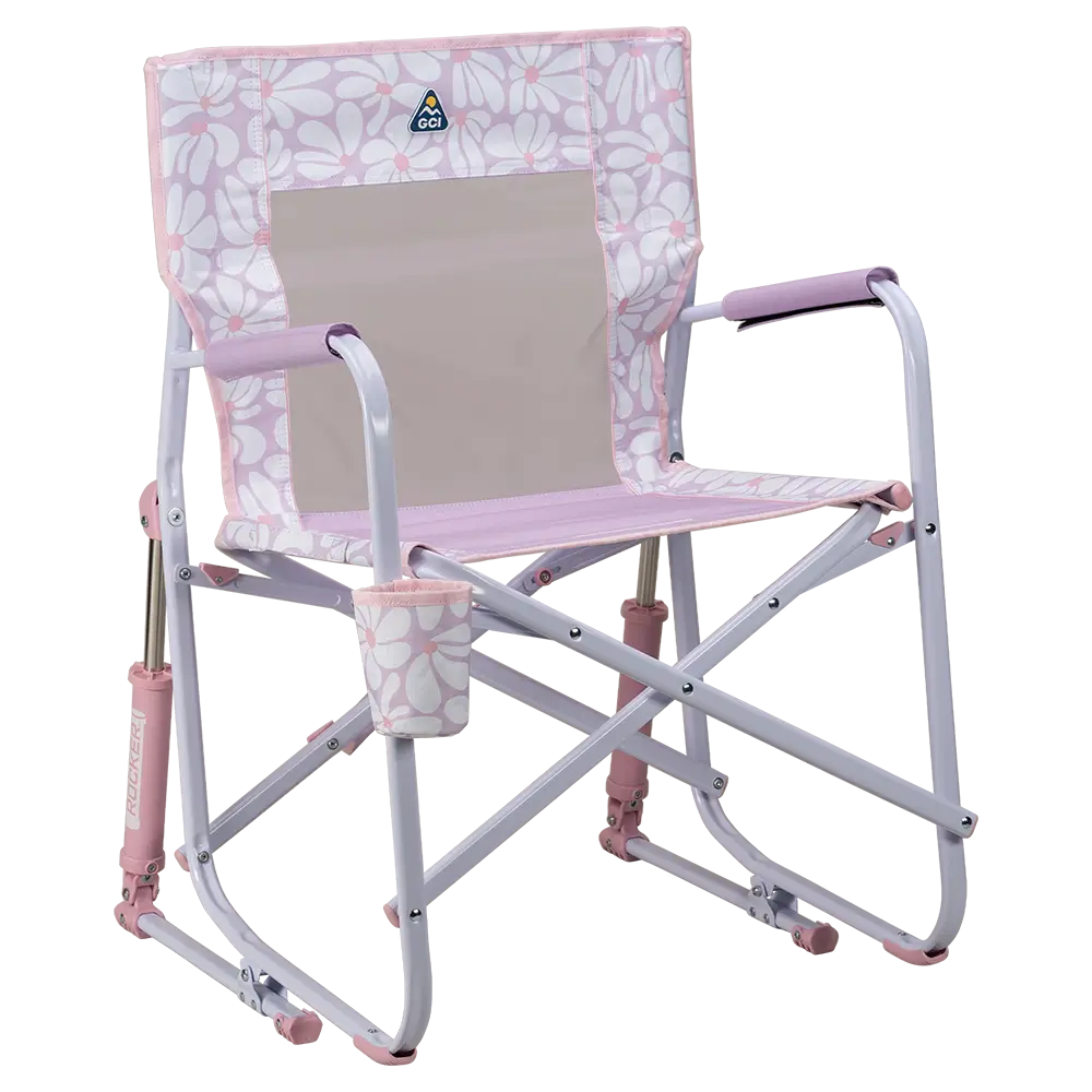 Patented Spring-Action Freestyle Rocker - Choice 711 - Freestyle Rocker Portable Outdoor Folding Chair - Pink/Purple