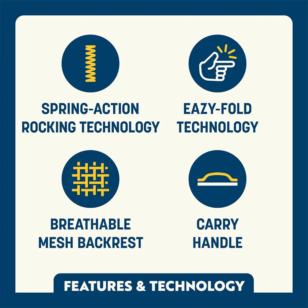 Patented Spring-Action Freestyle Rocker - Choice 711 - Freestyle Rocker Portable Outdoor Folding Chair Detail