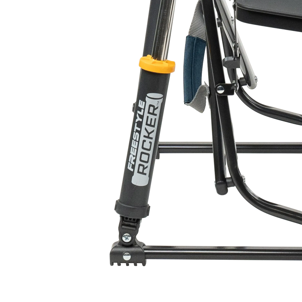 Premium All-Weather Freestyle Rocker with Side Table - Choice 853 - Heavy-Duty Kickback Rocker with Beverage Holder Detail