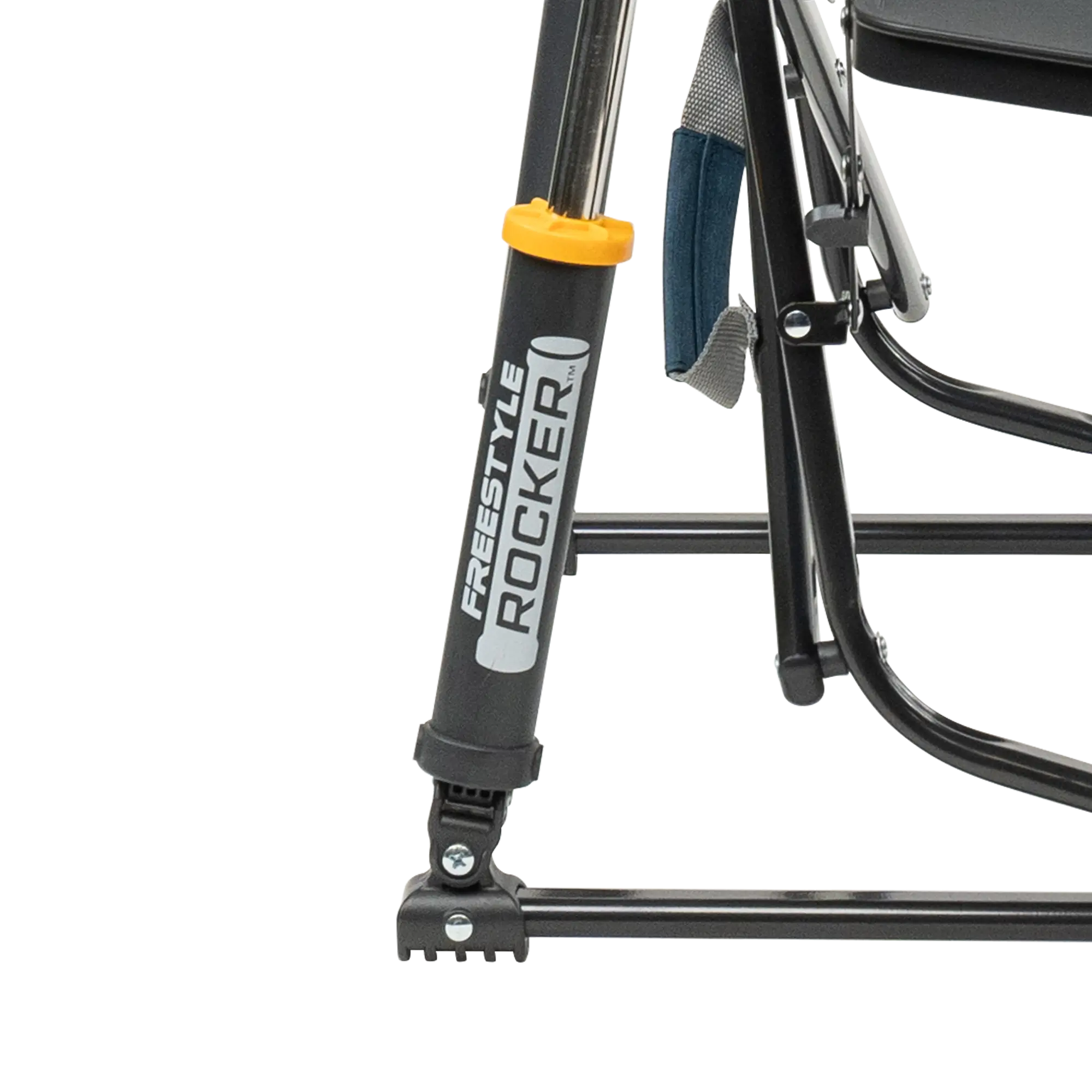 Premium All-Weather Freestyle Rocker with Side Table - Choice 853 - Heavy-Duty Kickback Rocker with Beverage Holder Detail