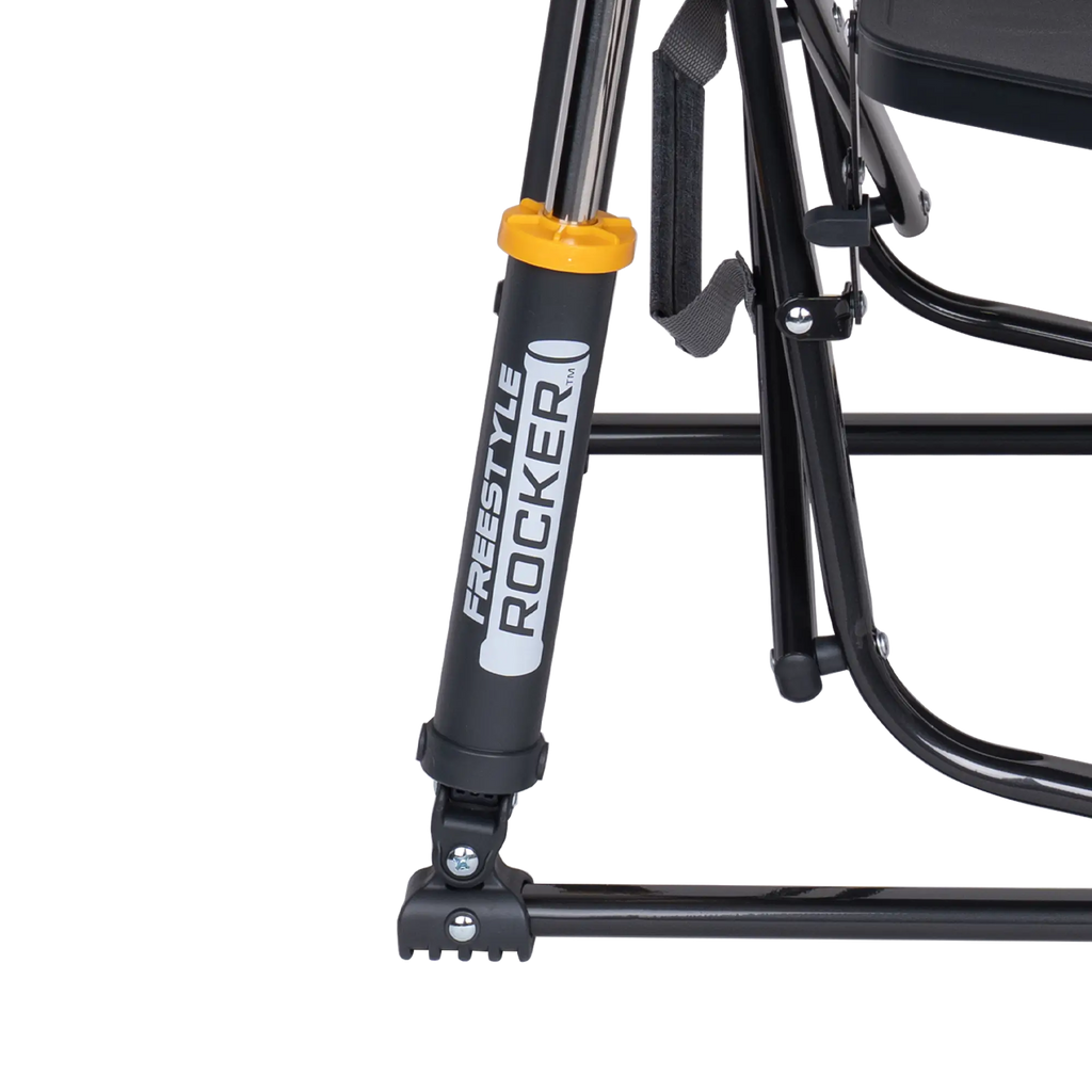 Premium All-Weather Freestyle Rocker with Side Table - Choice 853 - Heavy-Duty Kickback Rocker with Beverage Holder Detail