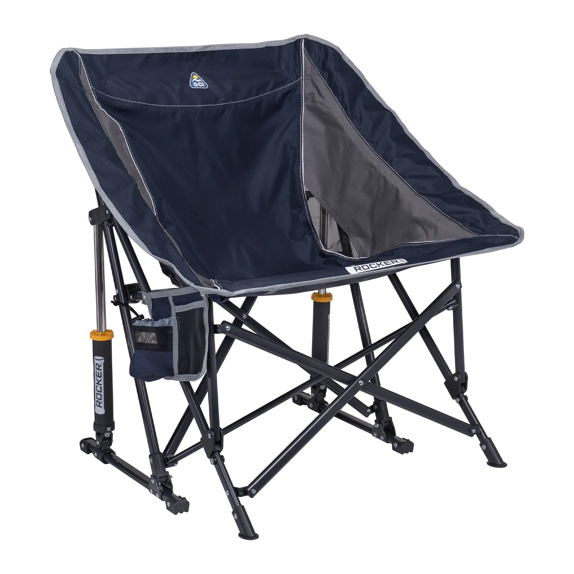 Luxury Camp Pod Rocker - Choice 933 - Patented Spring-Action Rocking Chair for Camping - Indigo