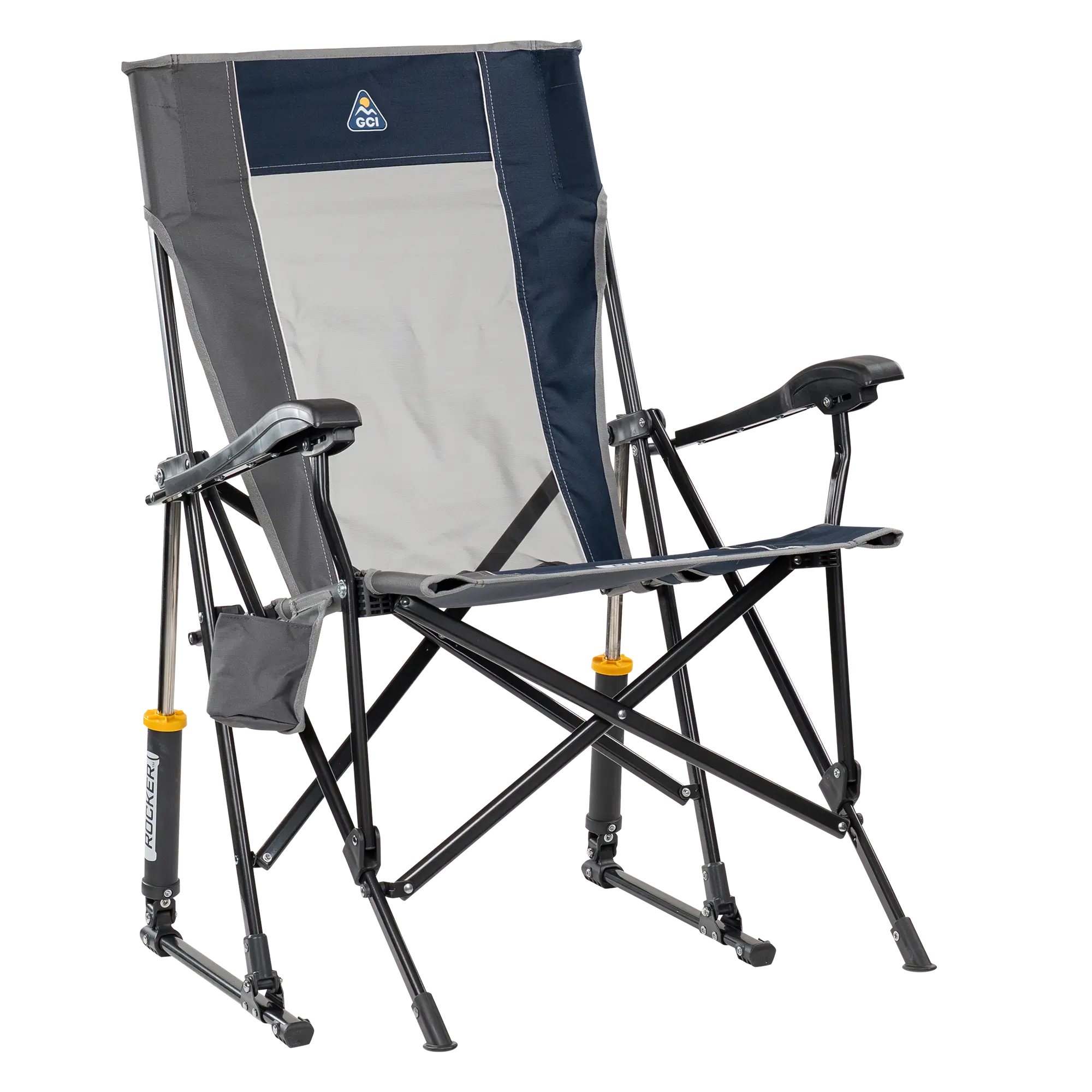Smooth Motion RoadTrip Rocker - Choice 855 - Patented Spring-Action Rocking Chair for Camping - Indigo