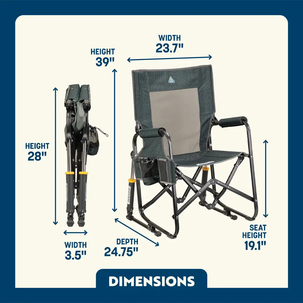Smooth Motion Stowaway Rocker - Choice 794 - Patented Spring-Action Rocking Chair for Camping Detail
