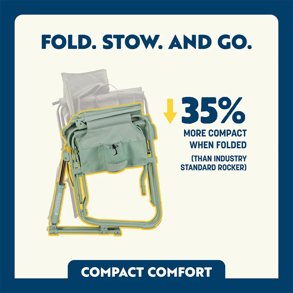 Smooth Motion Stowaway Rocker - Choice 794 - Patented Spring-Action Rocking Chair for Camping Detail