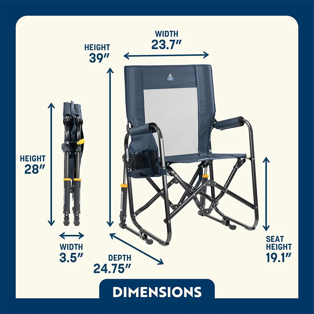 Smooth Motion Stowaway Rocker - Choice 794 - Patented Spring-Action Rocking Chair for Camping Detail