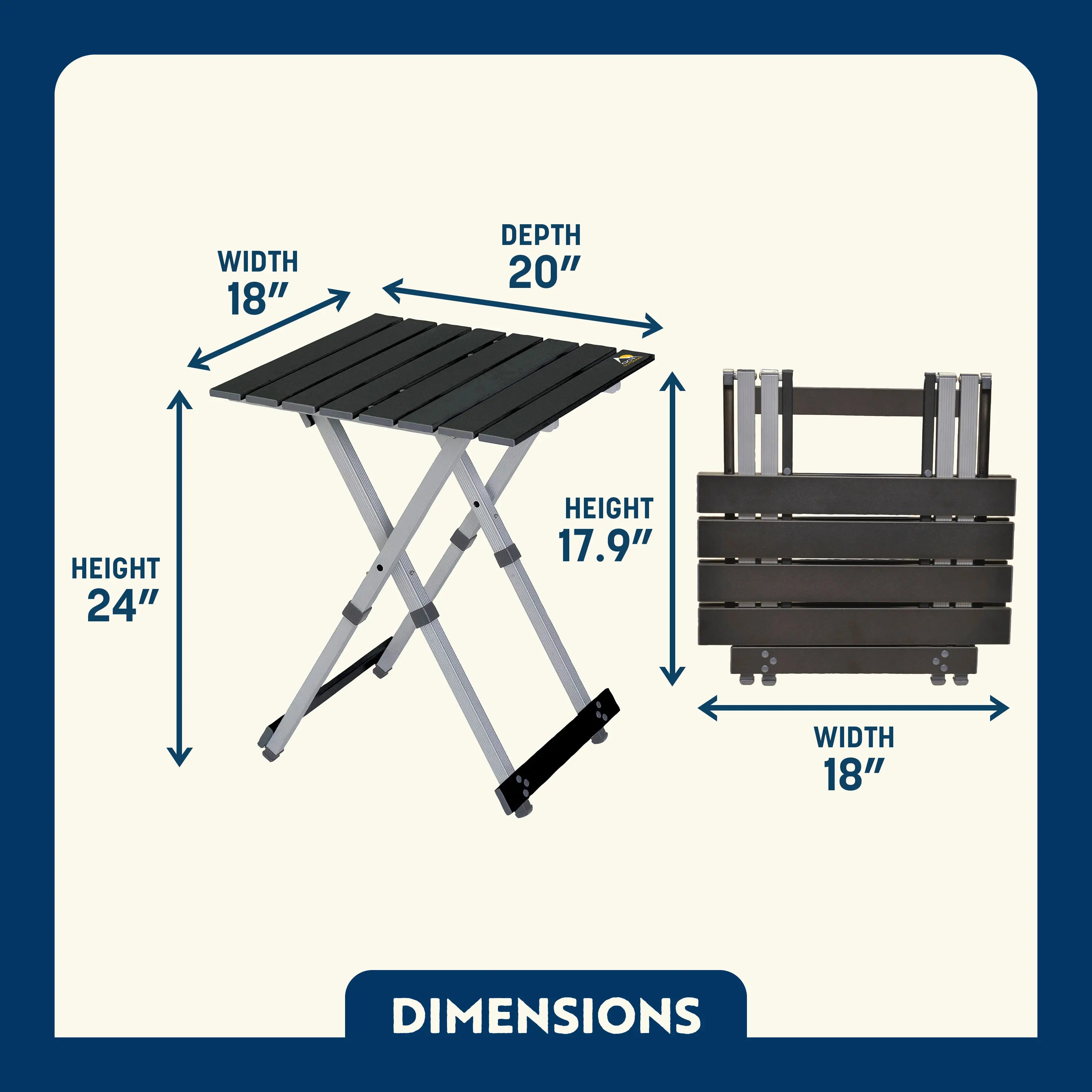 Slim-Fold Compact Camp Table 20 - Choice 513 - Slim-Fold Outdoor Cook Station with Storage Shelves Detail
