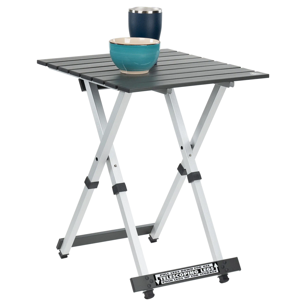 Slim-Fold Compact Camp Table 20 - Choice 513 - Slim-Fold Outdoor Cook Station with Storage Shelves Detail