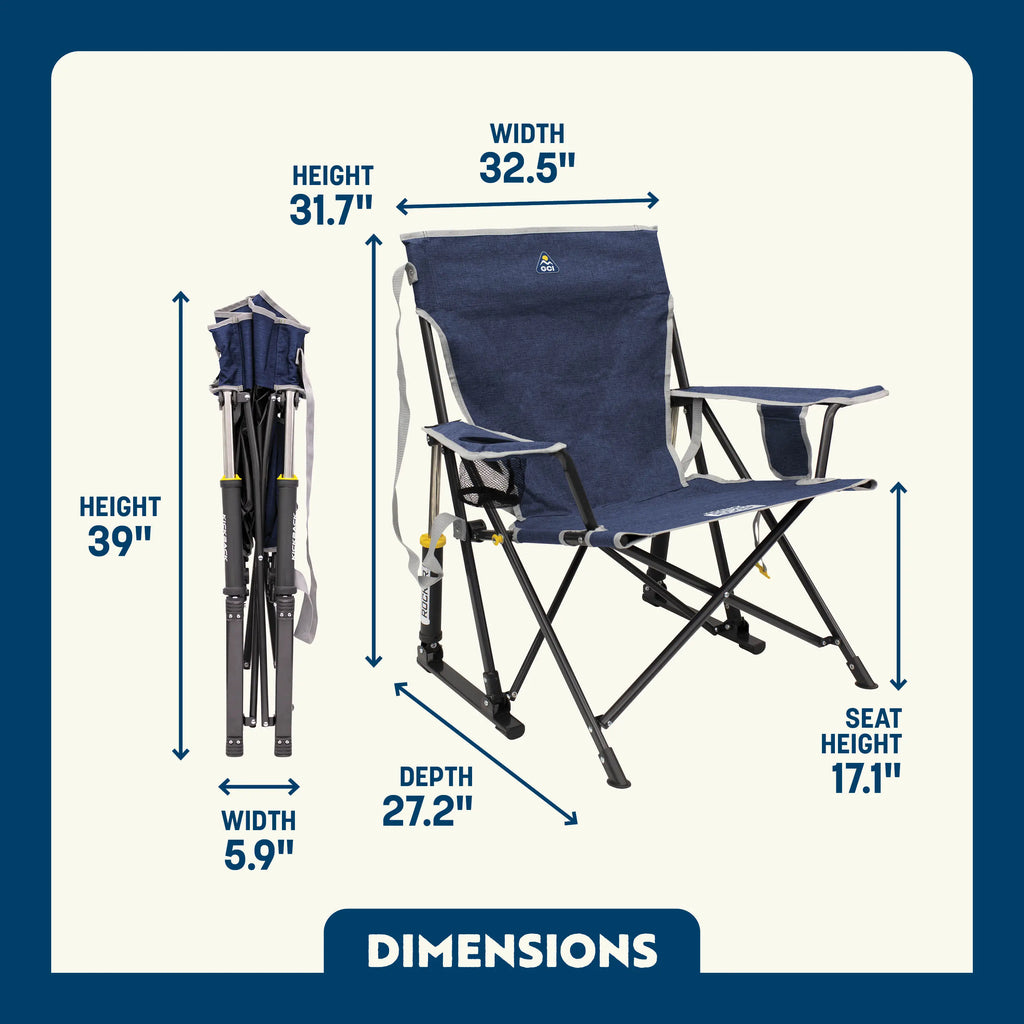 Smooth Motion Kickback Rocker - Choice 345 - Freestyle Rocker Portable Outdoor Folding Chair Detail