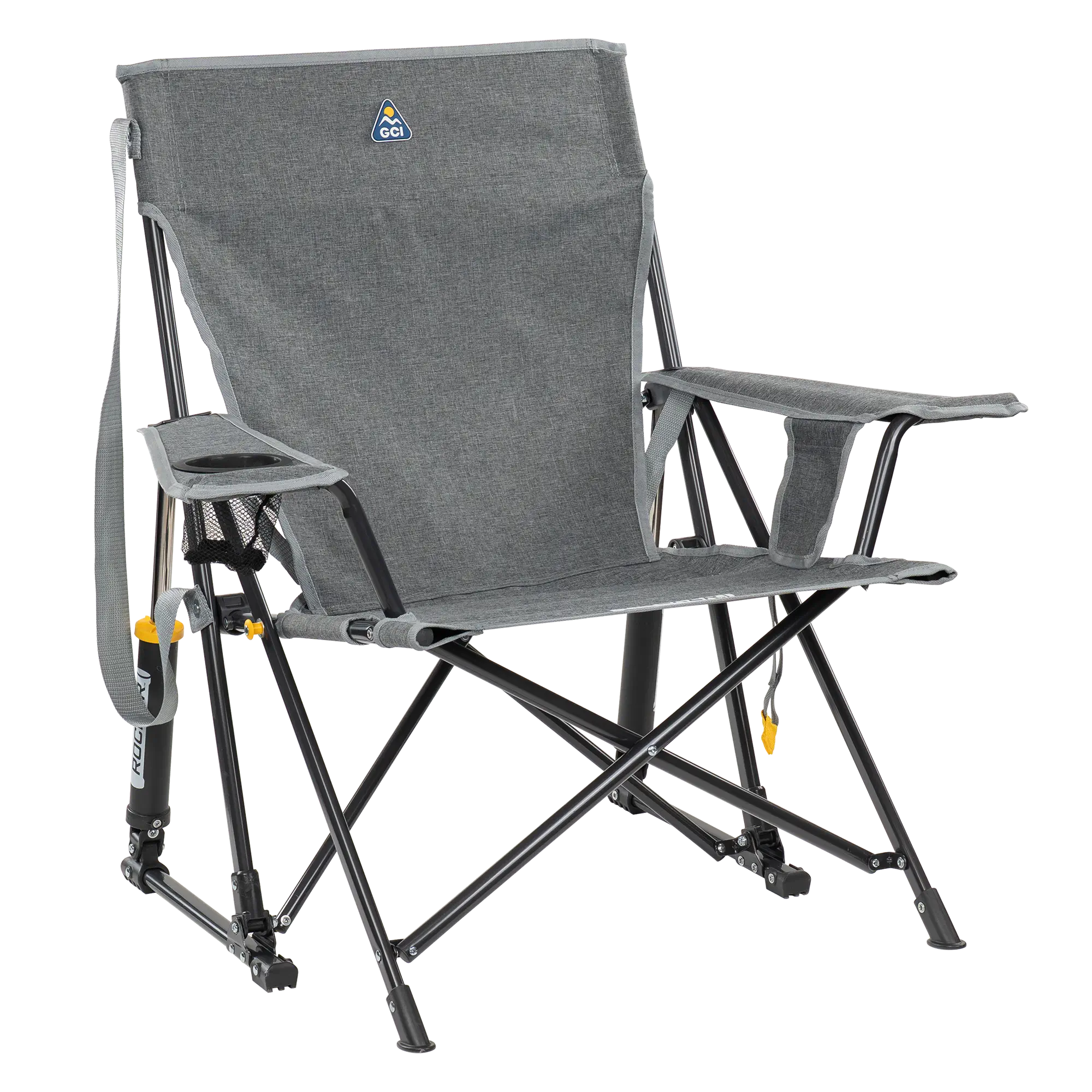 Smooth Motion Kickback Rocker - Choice 345 - Freestyle Rocker Portable Outdoor Folding Chair - Heathered Pewter
