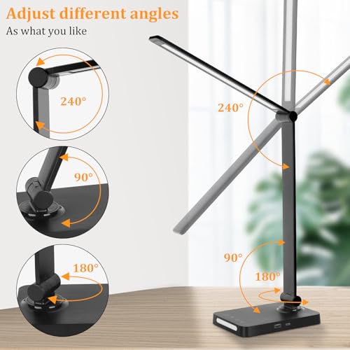 Classic LED Desk Lamp with USB Ports,Touch Desk Lamps Essentials