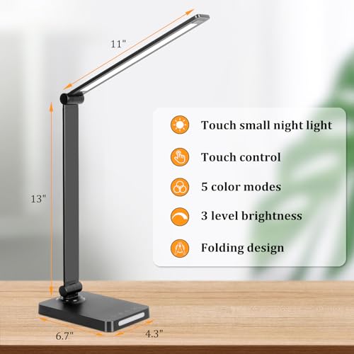 Classic LED Desk Lamp with USB Ports,Touch Desk Lamps Essentials