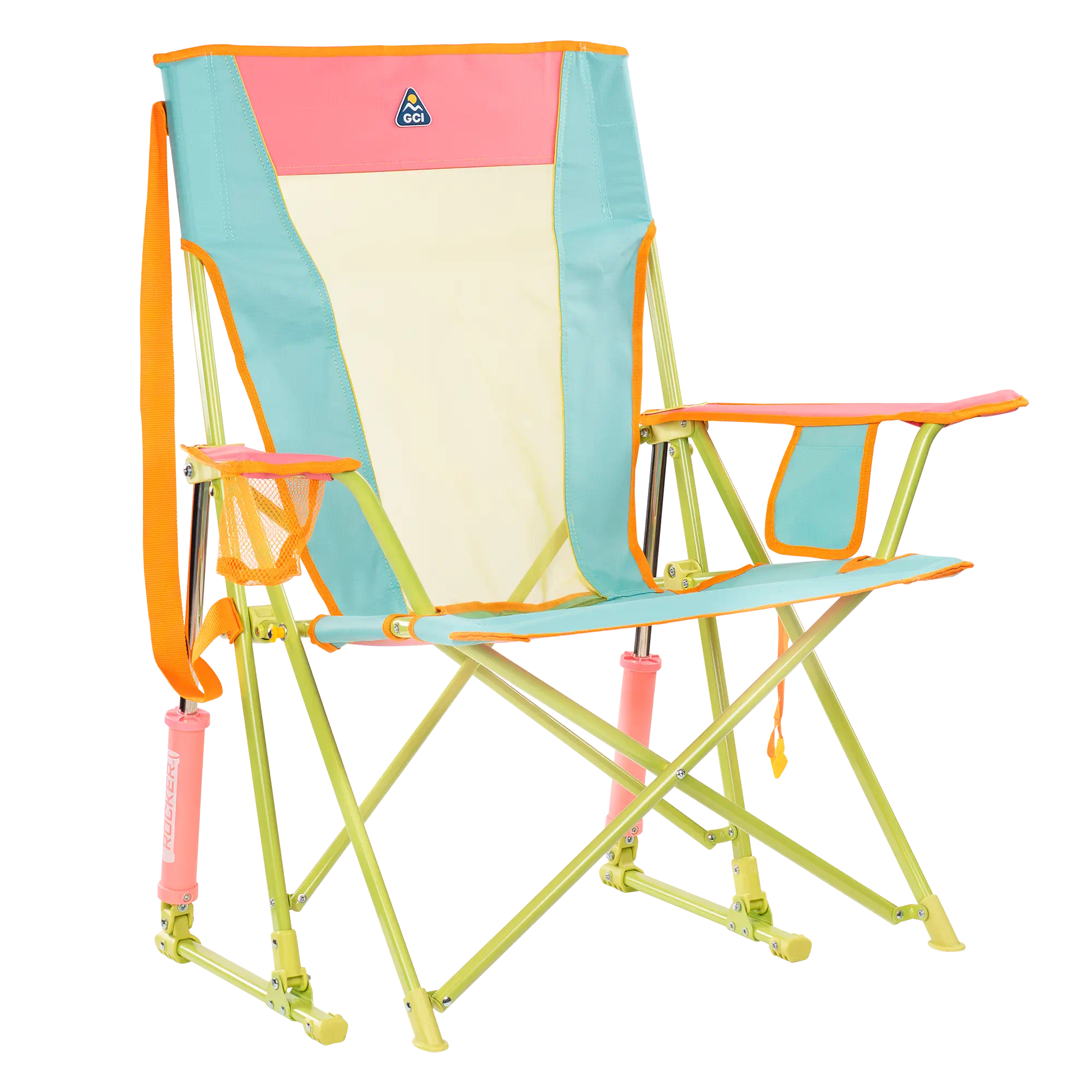 Premium All-Weather Comfort Pro Rocker - Choice 375 - RoadTrip Rocker Smooth Motion Camp Chair - Sweet Tea