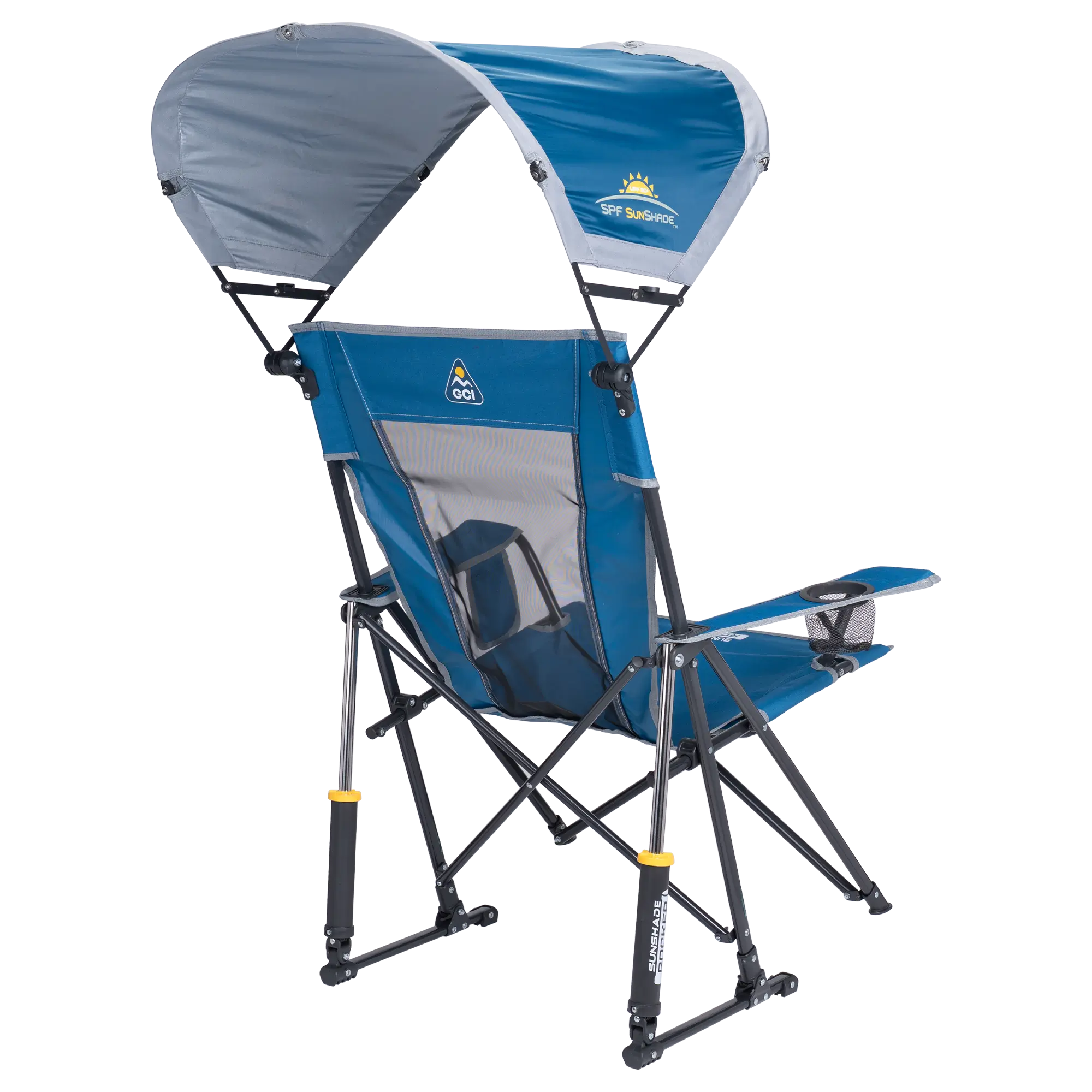 Heavy-Duty Freestyle SunShade Rocker - Choice 550 - Heavy-Duty Kickback Rocker with Beverage Holder Detail