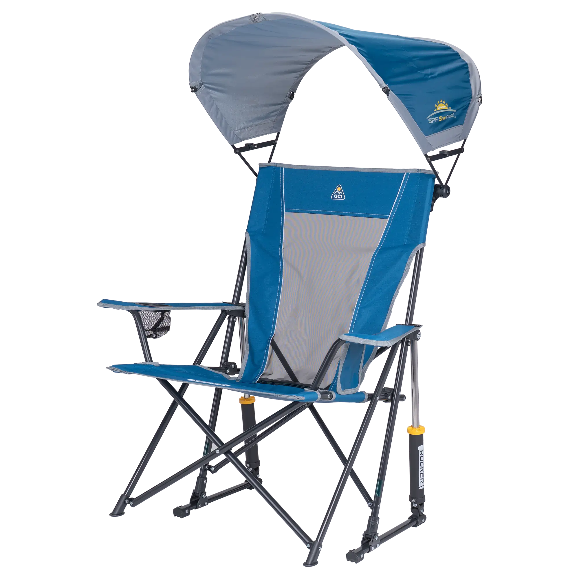Heavy-Duty Freestyle SunShade Rocker - Choice 550 - Heavy-Duty Kickback Rocker with Beverage Holder Detail