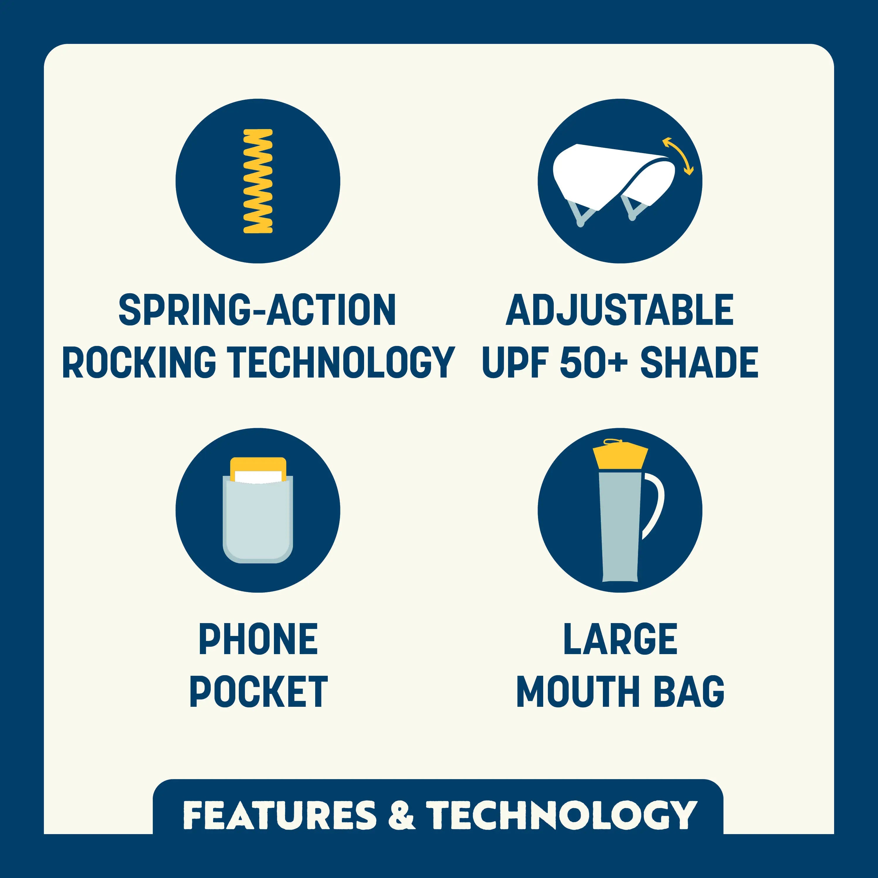 Heavy-Duty Freestyle SunShade Rocker - Choice 550 - Heavy-Duty Kickback Rocker with Beverage Holder Detail