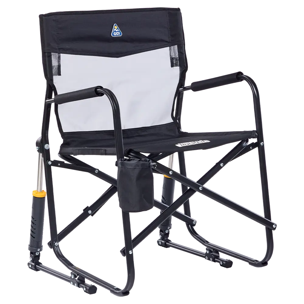 Smooth Motion Freestyle Rocker Elite - Choice 460 - Patented Spring-Action Rocking Chair for Camping - Black