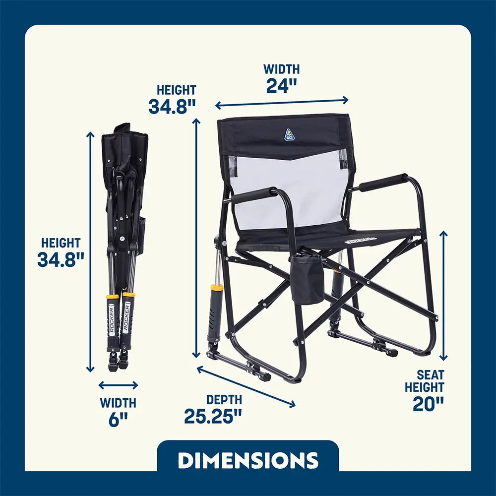 Smooth Motion Freestyle Rocker Elite - Choice 460 - Patented Spring-Action Rocking Chair for Camping Detail