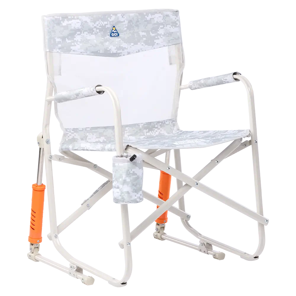 Smooth Motion Freestyle Rocker Elite - Choice 460 - Patented Spring-Action Rocking Chair for Camping - Snow Camo