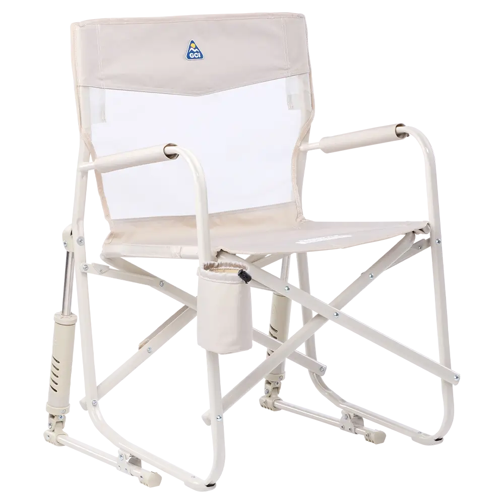 Smooth Motion Freestyle Rocker Elite - Choice 460 - Patented Spring-Action Rocking Chair for Camping - Soft Neutral