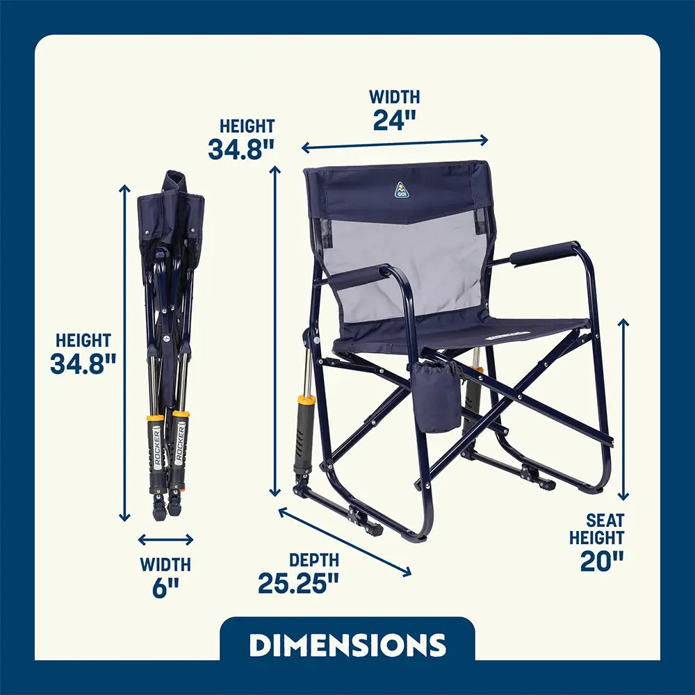 Smooth Motion Freestyle Rocker Elite - Choice 460 - Patented Spring-Action Rocking Chair for Camping Detail