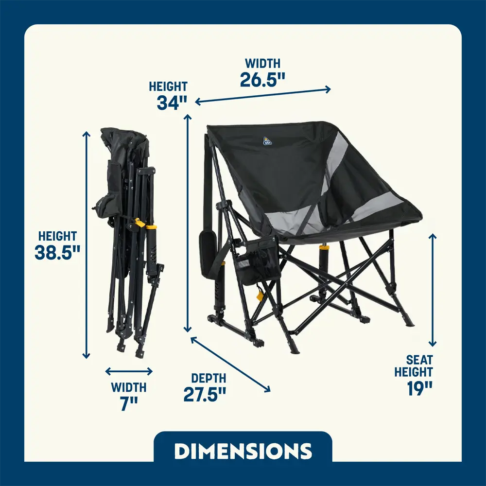 Luxury Camp Pod Rocker Elite - Choice 832 - Patented Spring-Action Rocking Chair for Camping Detail