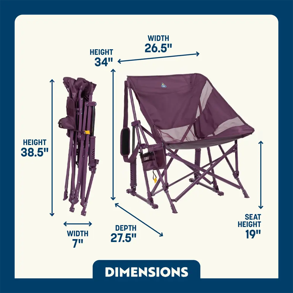 Luxury Camp Pod Rocker Elite - Choice 832 - Patented Spring-Action Rocking Chair for Camping Detail