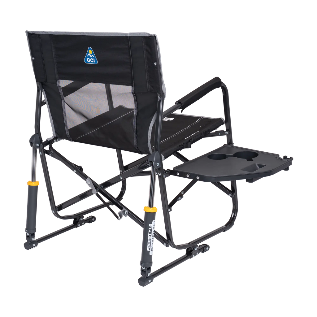 Premium All-Weather Freestyle Rocker XL with Side Table - Choice 836 - Heavy-Duty Kickback Rocker with Beverage Holder Detail