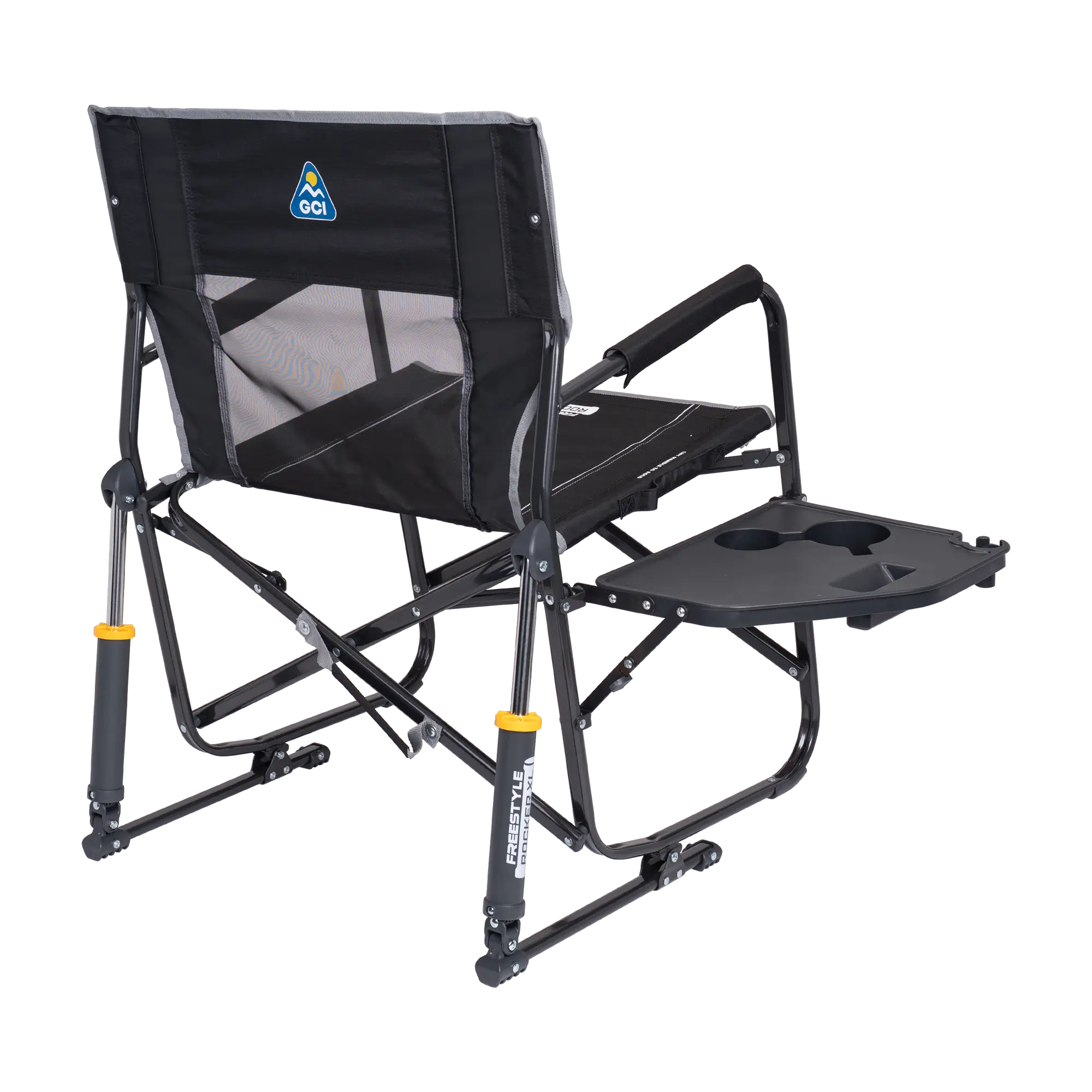 Premium All-Weather Freestyle Rocker XL with Side Table - Choice 836 - Heavy-Duty Kickback Rocker with Beverage Holder Detail