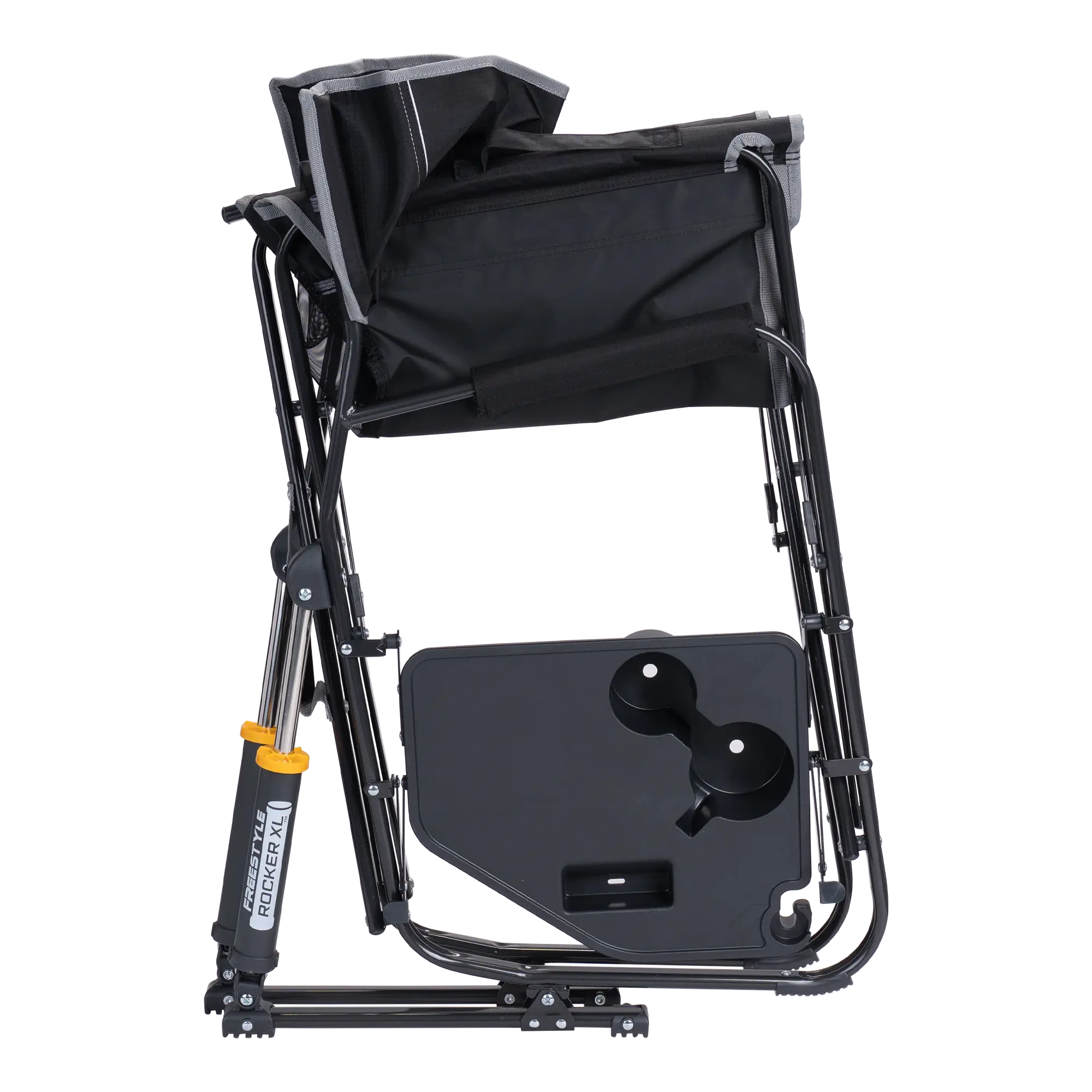 Premium All-Weather Freestyle Rocker XL with Side Table - Choice 836 - Heavy-Duty Kickback Rocker with Beverage Holder Detail
