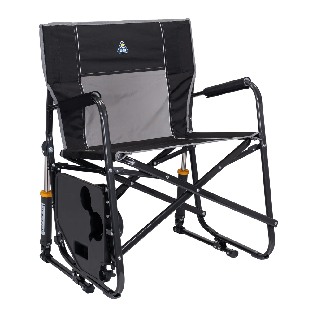 Premium All-Weather Freestyle Rocker XL with Side Table - Choice 836 - Heavy-Duty Kickback Rocker with Beverage Holder Detail