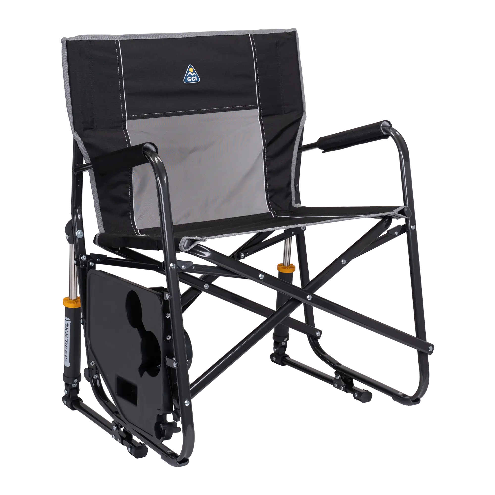 Premium All-Weather Freestyle Rocker XL with Side Table - Choice 836 - Heavy-Duty Kickback Rocker with Beverage Holder Detail