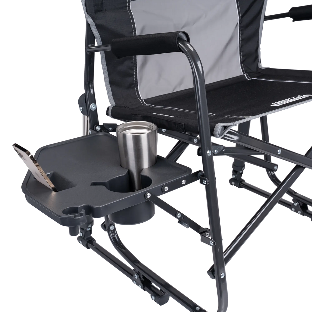 Premium All-Weather Freestyle Rocker XL with Side Table - Choice 836 - Heavy-Duty Kickback Rocker with Beverage Holder Detail