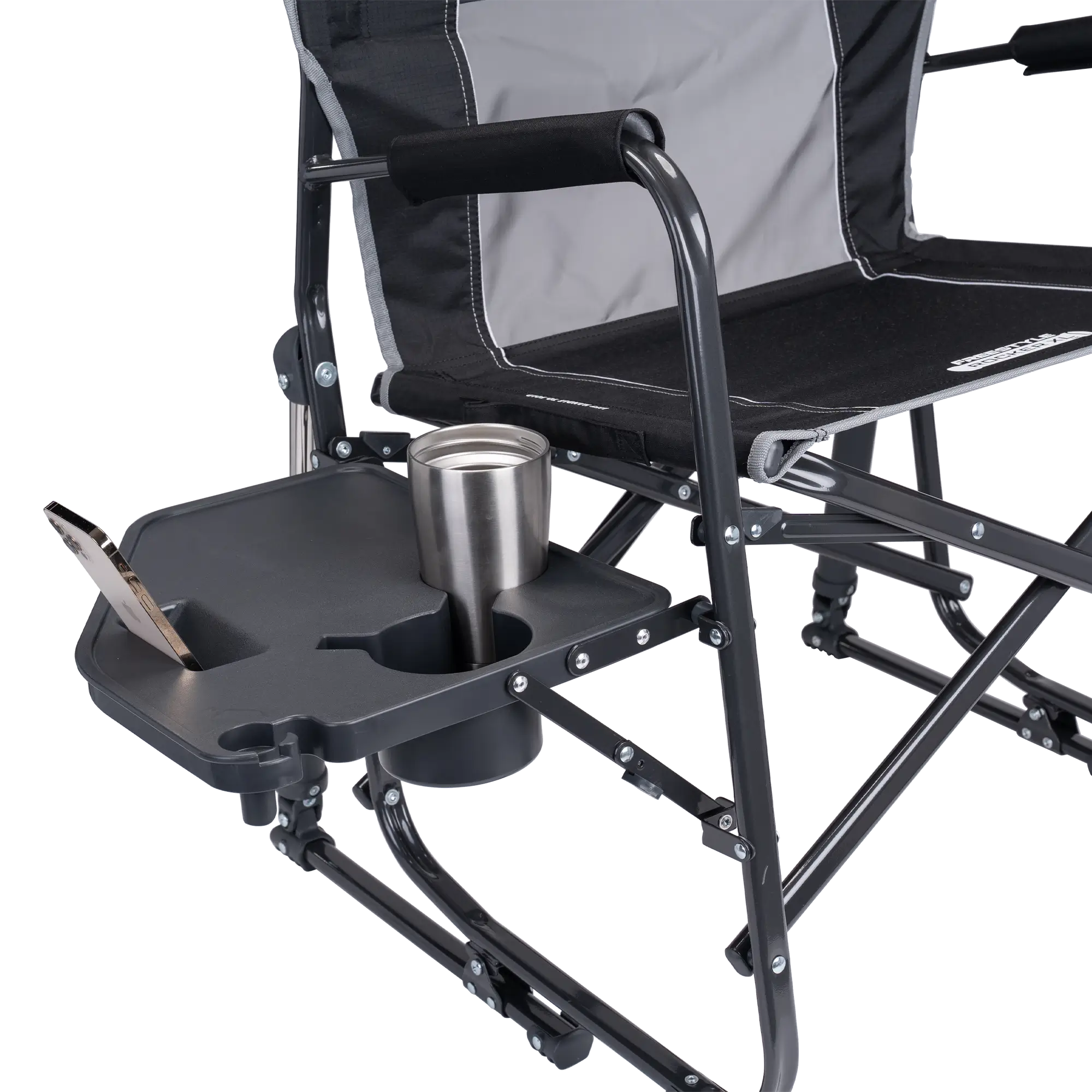 Premium All-Weather Freestyle Rocker XL with Side Table - Choice 836 - Heavy-Duty Kickback Rocker with Beverage Holder Detail