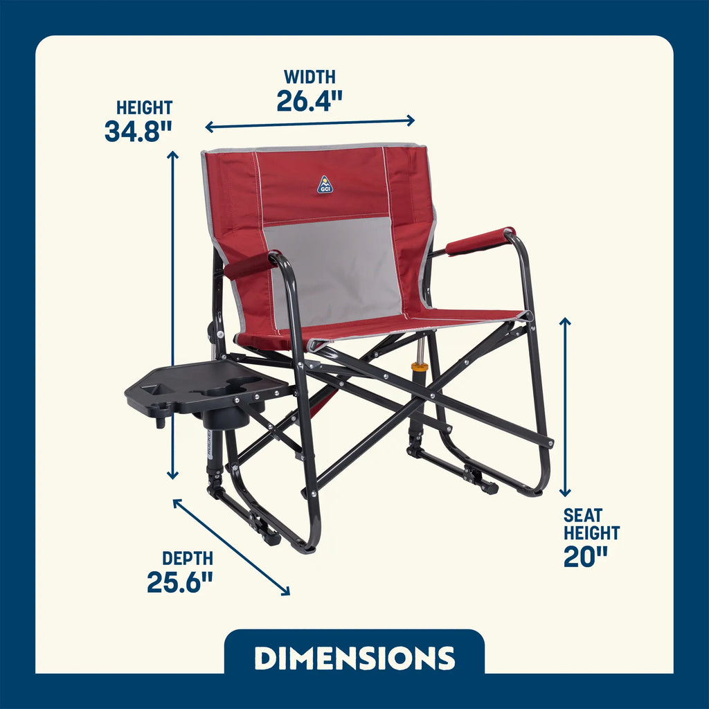 Premium All-Weather Freestyle Rocker XL with Side Table - Choice 836 - Heavy-Duty Kickback Rocker with Beverage Holder Detail