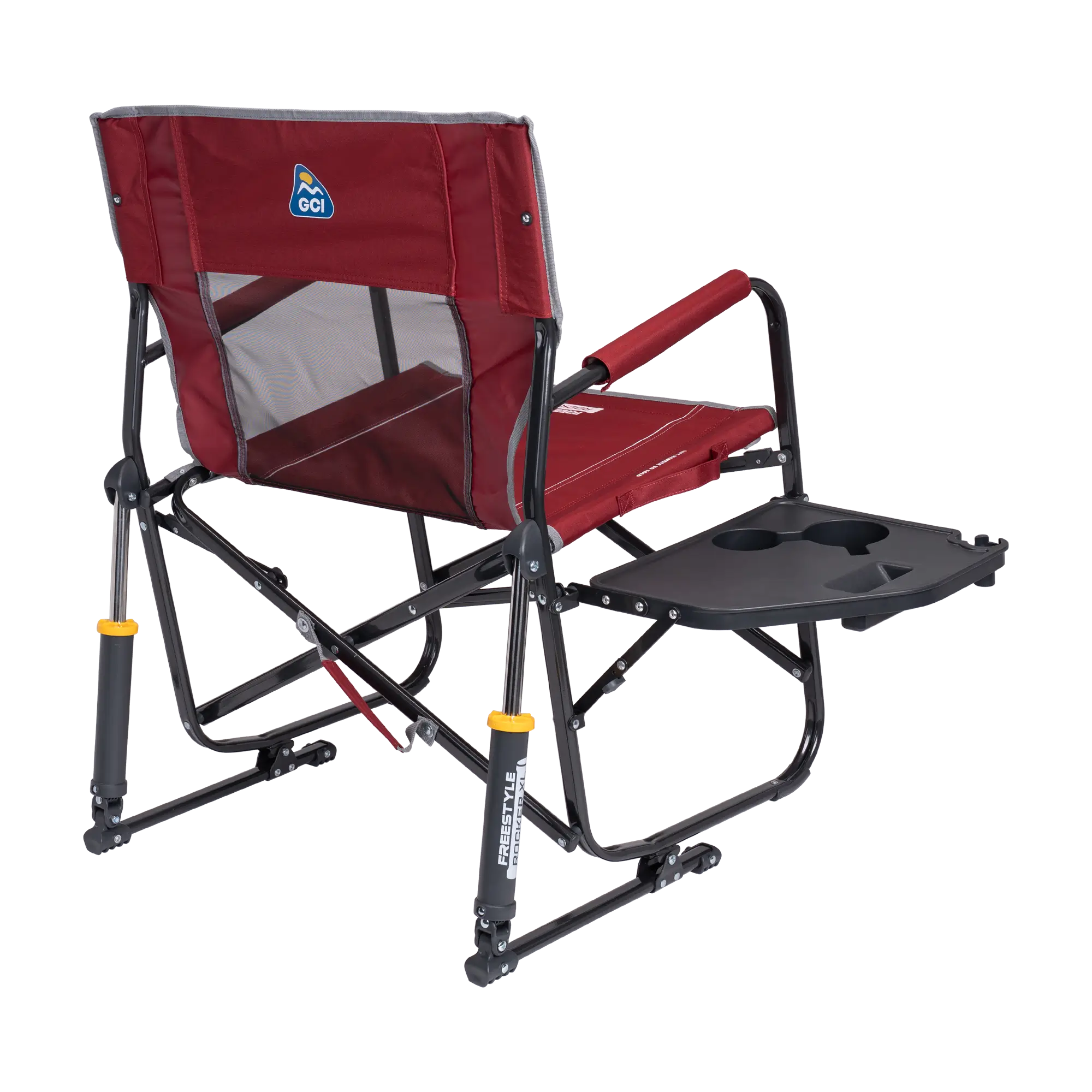 Premium All-Weather Freestyle Rocker XL with Side Table - Choice 836 - Heavy-Duty Kickback Rocker with Beverage Holder Detail