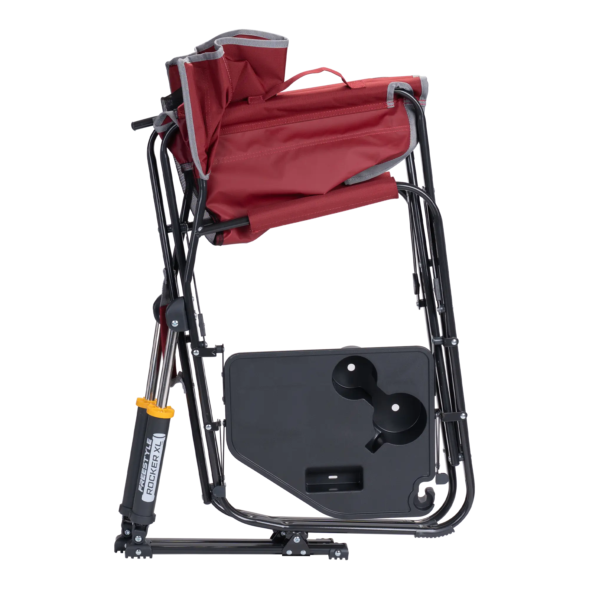 Premium All-Weather Freestyle Rocker XL with Side Table - Choice 836 - Heavy-Duty Kickback Rocker with Beverage Holder Detail