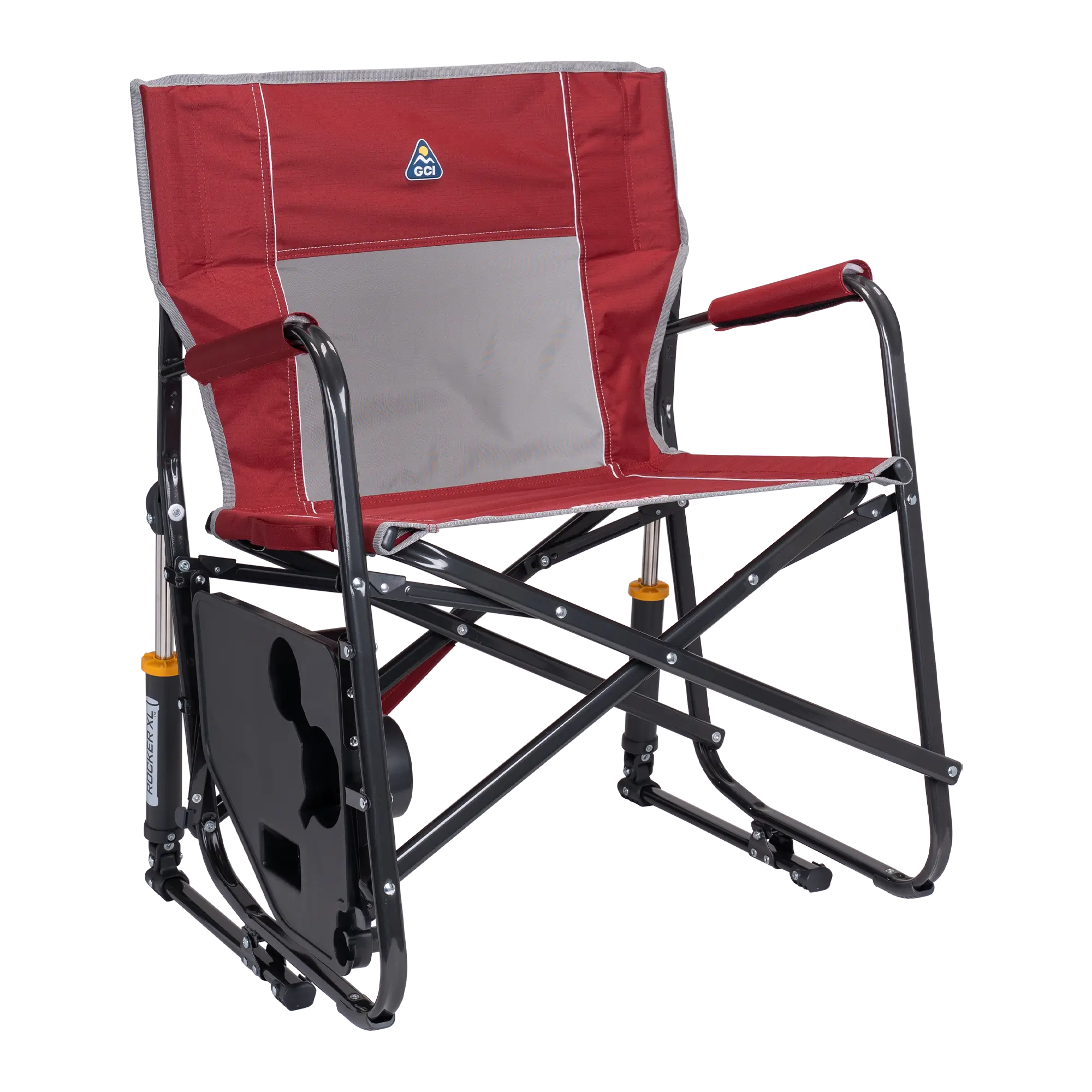 Premium All-Weather Freestyle Rocker XL with Side Table - Choice 836 - Heavy-Duty Kickback Rocker with Beverage Holder Detail