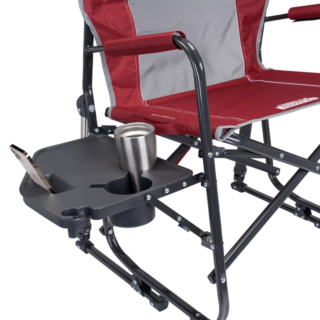 Premium All-Weather Freestyle Rocker XL with Side Table - Choice 836 - Heavy-Duty Kickback Rocker with Beverage Holder Detail