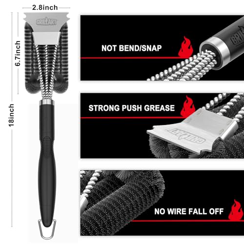 Smart Home GRILLART Grill Brush and Scraper, Extra Strong for Daily Use