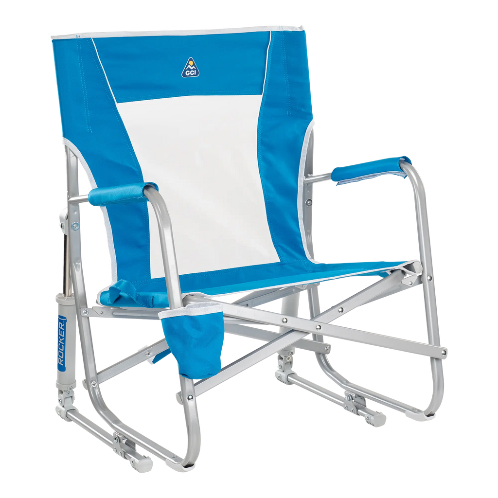 Heavy-Duty Freestyle Beach Rocker - Choice 712 - Freestyle Rocker Portable Outdoor Folding Chair - Saybrook Blue